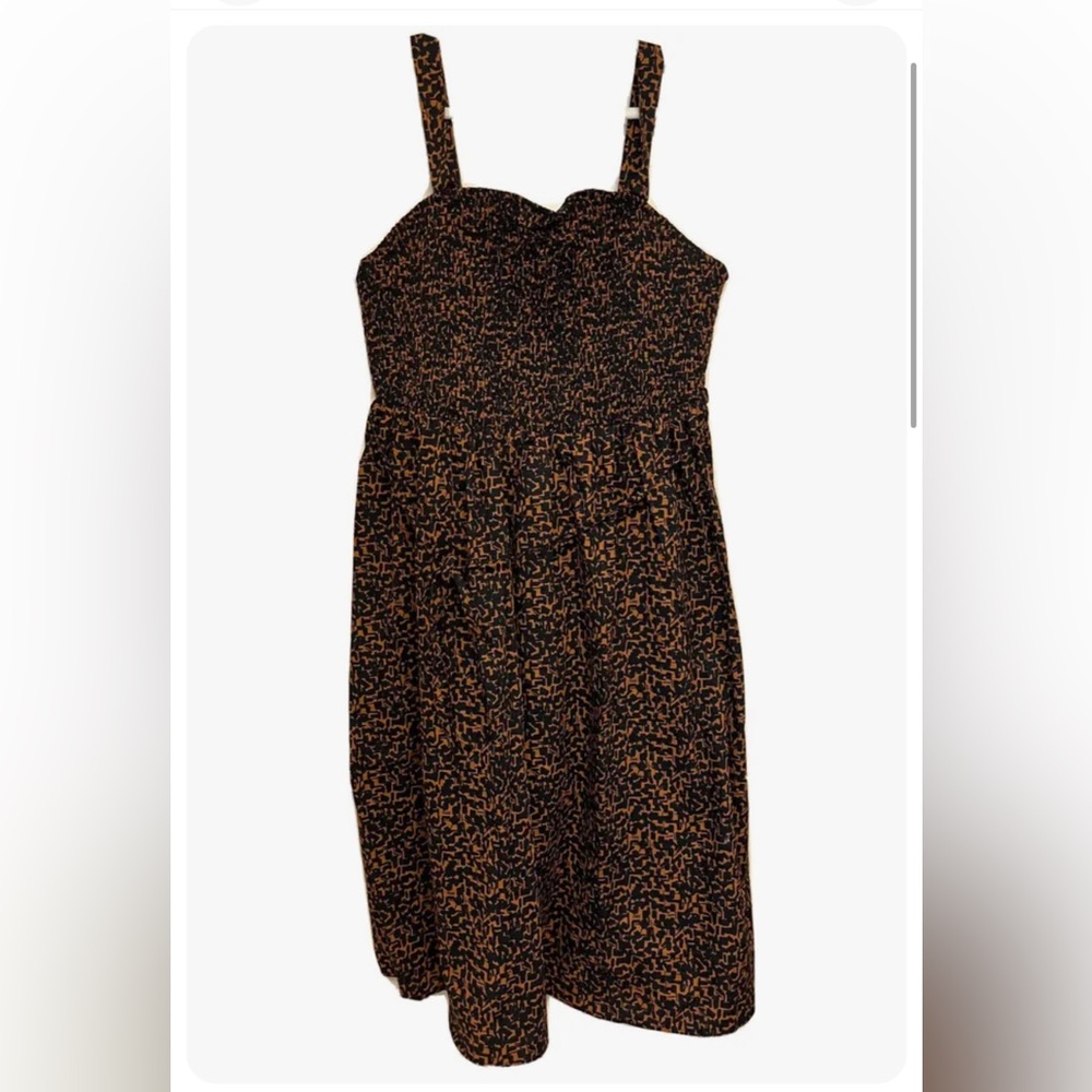 NEW size 2X Ava & Viv dress brown black smocked bodice sundress